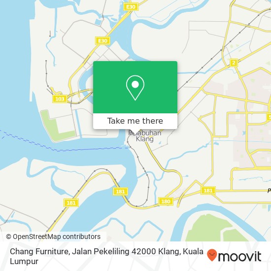 Peta Chang Furniture, Jalan Pekeliling 42000 Klang