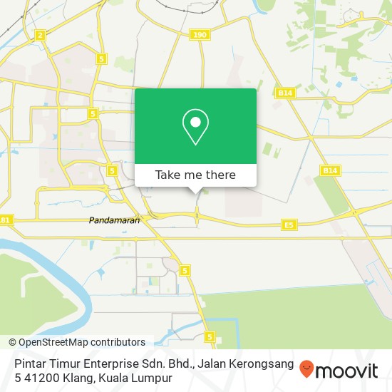 Pintar Timur Enterprise Sdn. Bhd., Jalan Kerongsang 5 41200 Klang map