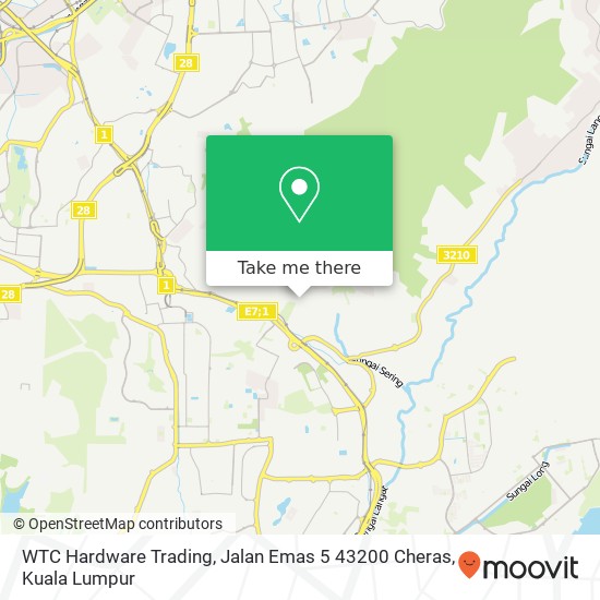 WTC Hardware Trading, Jalan Emas 5 43200 Cheras map