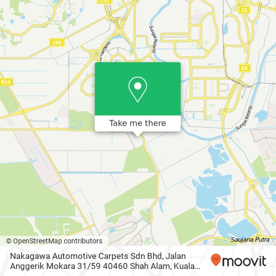 Peta Nakagawa Automotive Carpets Sdn Bhd, Jalan Anggerik Mokara 31 / 59 40460 Shah Alam