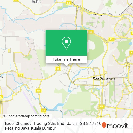 Peta Excel Chemical Trading Sdn. Bhd., Jalan TSB 8 47810 Petaling Jaya