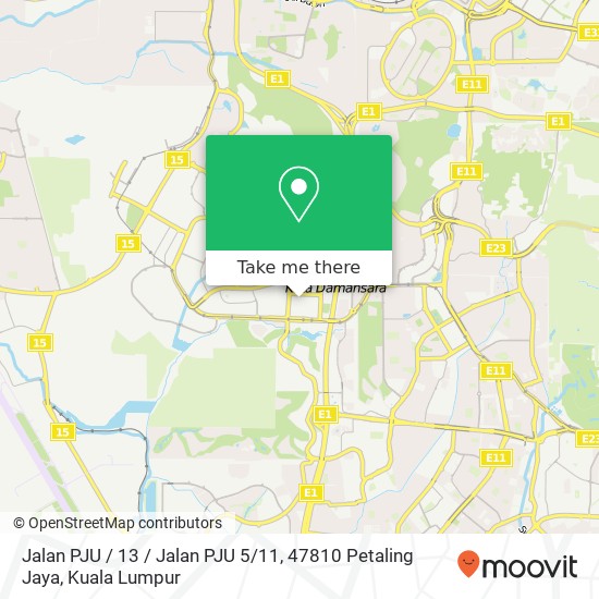 Peta Jalan PJU / 13 / Jalan PJU 5 / 11, 47810 Petaling Jaya