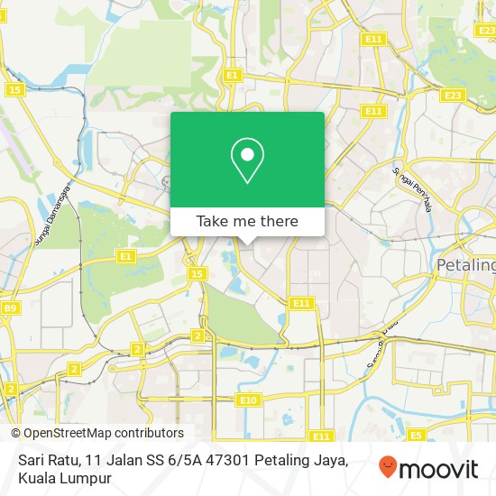 Peta Sari Ratu, 11 Jalan SS 6 / 5A 47301 Petaling Jaya