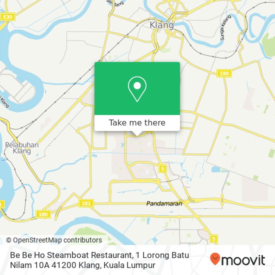 Peta Be Be Ho Steamboat Restaurant, 1 Lorong Batu Nilam 10A 41200 Klang
