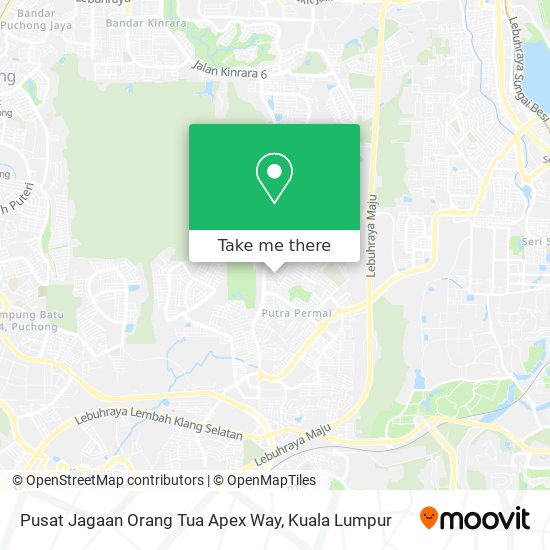 Peta Pusat Jagaan Orang Tua Apex Way