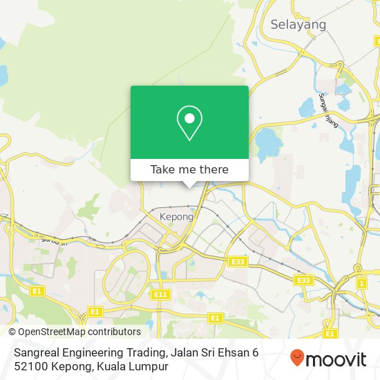 Peta Sangreal Engineering Trading, Jalan Sri Ehsan 6 52100 Kepong