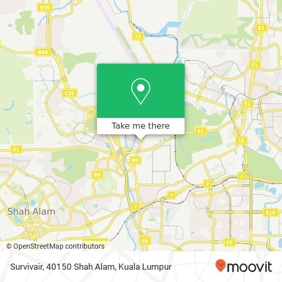 Peta Survivair, 40150 Shah Alam
