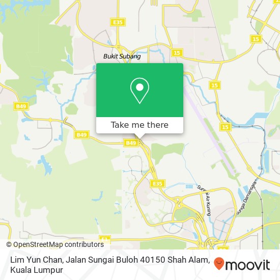 Peta Lim Yun Chan, Jalan Sungai Buloh 40150 Shah Alam