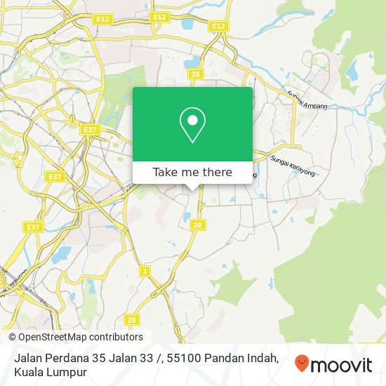 Peta Jalan Perdana 35 Jalan 33 /, 55100 Pandan Indah