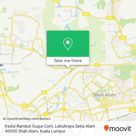 Kedai Rambut Gugur.Com, Lebuhraya Setia Alam 40000 Shah Alam map
