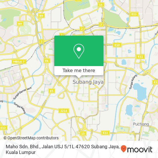 Maho Sdn. Bhd., Jalan USJ 5 / 1L 47620 Subang Jaya map