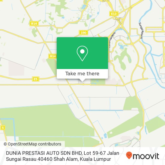 Peta DUNIA PRESTASI AUTO SDN BHD, Lot 59-67 Jalan Sungai Rasau 40460 Shah Alam
