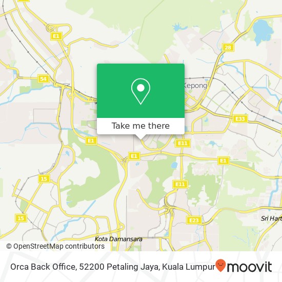 Orca Back Office, 52200 Petaling Jaya map