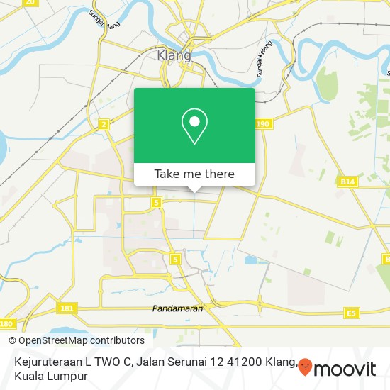 Peta Kejuruteraan L TWO C, Jalan Serunai 12 41200 Klang