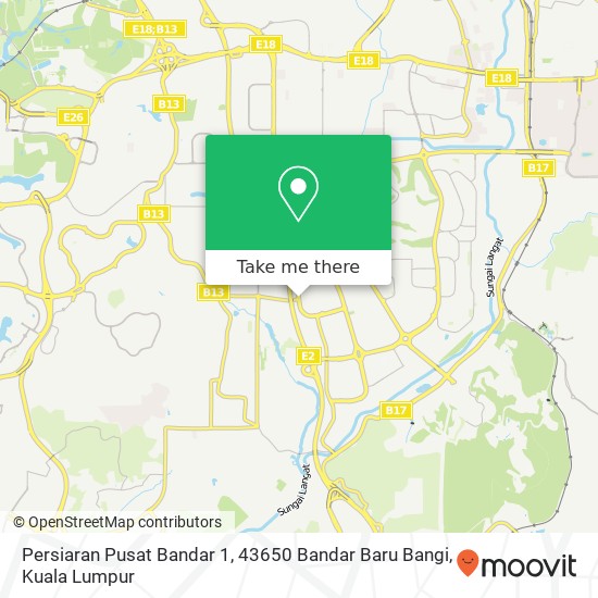 Peta Persiaran Pusat Bandar 1, 43650 Bandar Baru Bangi