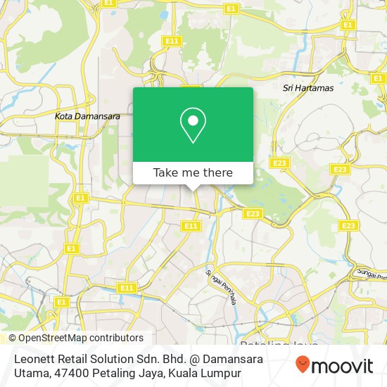 Peta Leonett Retail Solution Sdn. Bhd. @ Damansara Utama, 47400 Petaling Jaya