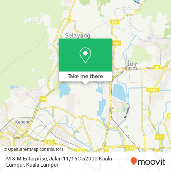 Peta M & M Enterprise, Jalan 11 / 16C 52000 Kuala Lumpur