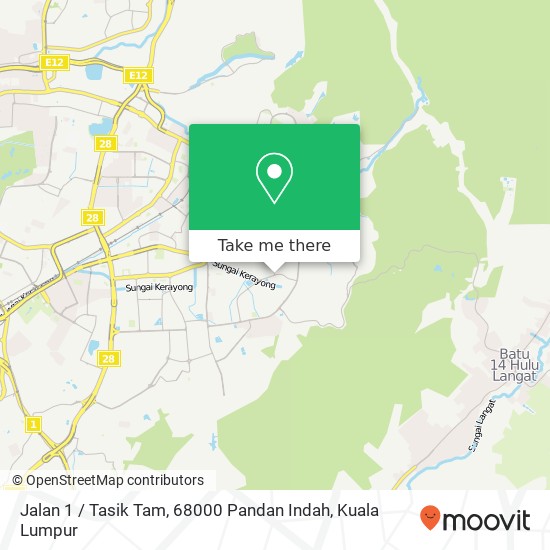 Jalan 1 / Tasik Tam, 68000 Pandan Indah map