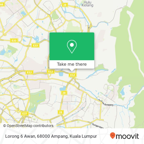 Peta Lorong 6 Awan, 68000 Ampang