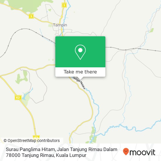Peta Surau Panglima Hitam, Jalan Tanjung Rimau Dalam 78000 Tanjung Rimau