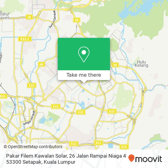 Peta Pakar Filem Kawalan Solar, 26 Jalan Rampai Niaga 4 53300 Setapak