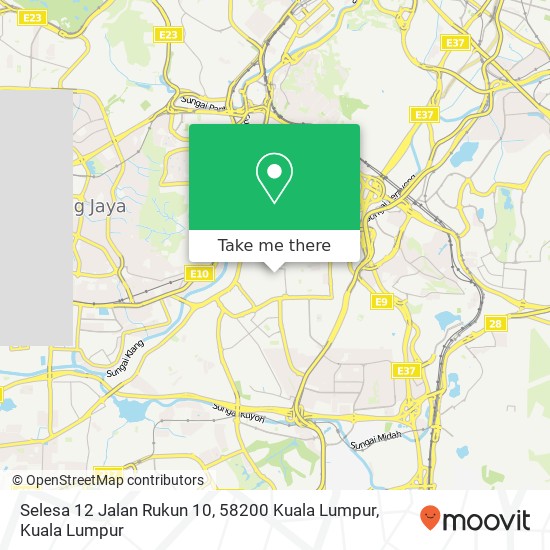 Peta Selesa 12 Jalan Rukun 10, 58200 Kuala Lumpur