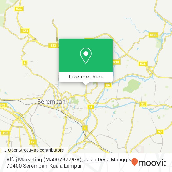 Alfaj Marketing (Ma0079779-A), Jalan Desa Manggis 70400 Seremban map