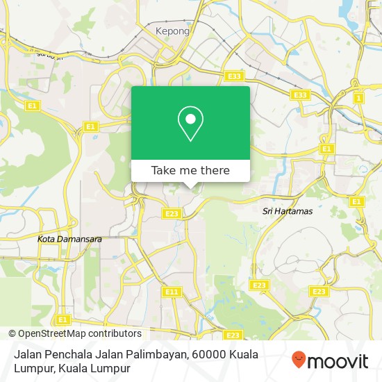 Peta Jalan Penchala Jalan Palimbayan, 60000 Kuala Lumpur