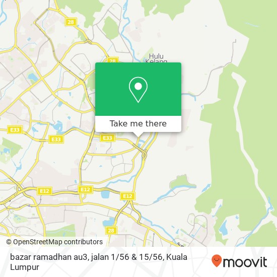 bazar ramadhan au3, jalan 1 / 56 & 15 / 56 map