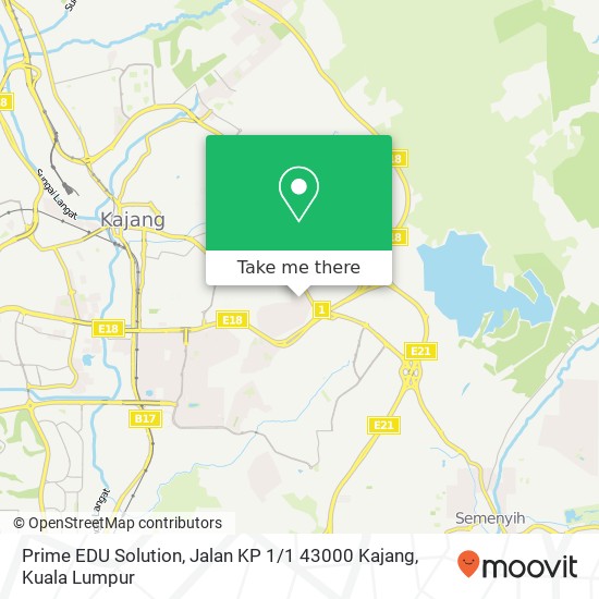 Peta Prime EDU Solution, Jalan KP 1 / 1 43000 Kajang