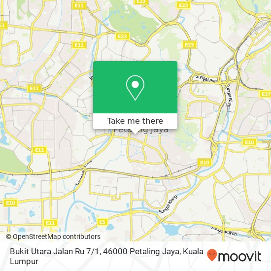 Peta Bukit Utara Jalan Ru 7 / 1, 46000 Petaling Jaya