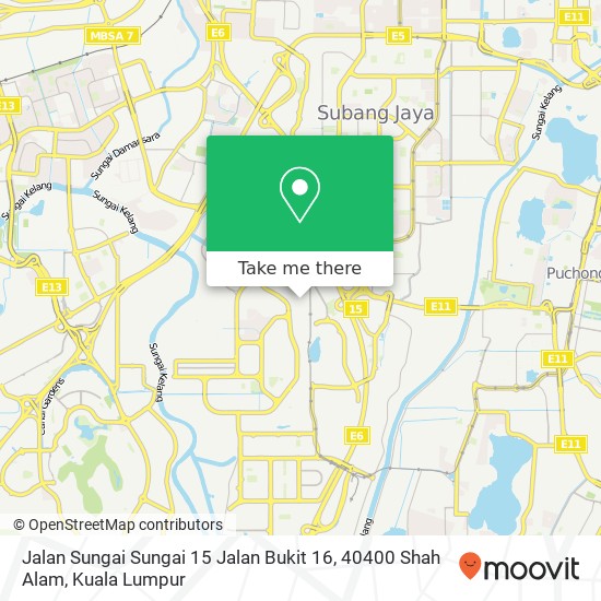 Peta Jalan Sungai Sungai 15 Jalan Bukit 16, 40400 Shah Alam