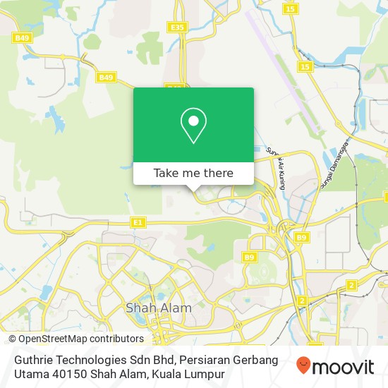 Guthrie Technologies Sdn Bhd, Persiaran Gerbang Utama 40150 Shah Alam map