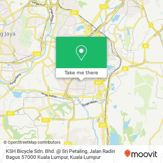 KSH Bicycle Sdn. Bhd. @ Sri Petaling, Jalan Radin Bagus 57000 Kuala Lumpur map