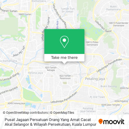 Pusat Jagaan Persatuan Orang Yang Amat Cacat Akal Selangor & Wilayah Persekutuan map