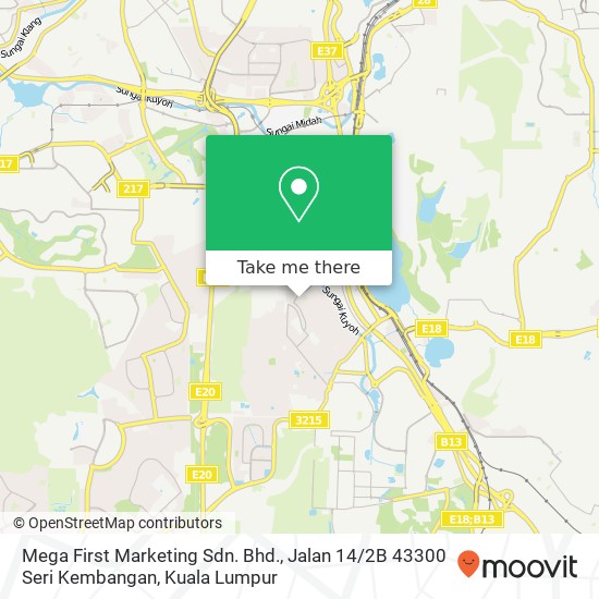 Mega First Marketing Sdn. Bhd., Jalan 14 / 2B 43300 Seri Kembangan map