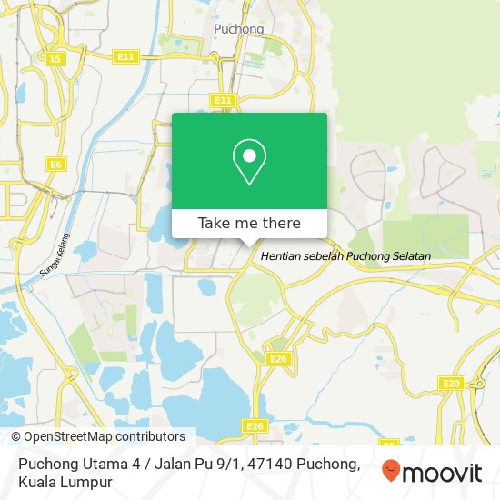 Peta Puchong Utama 4 / Jalan Pu 9 / 1, 47140 Puchong