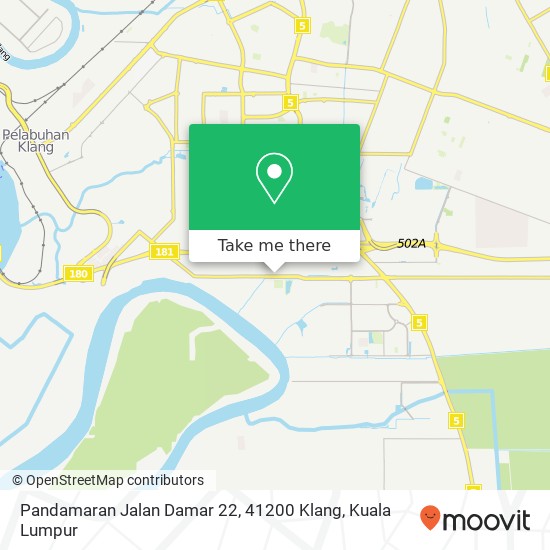 Peta Pandamaran Jalan Damar 22, 41200 Klang