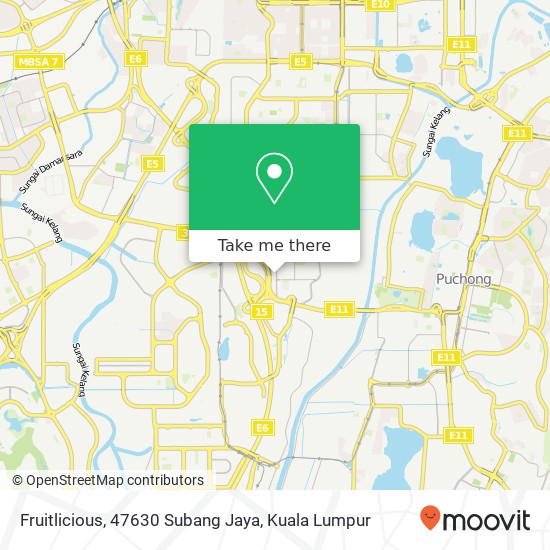 Peta Fruitlicious, 47630 Subang Jaya
