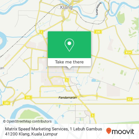 Peta Matrix Speed Marketing Services, 1 Lebuh Gambus 41200 Klang