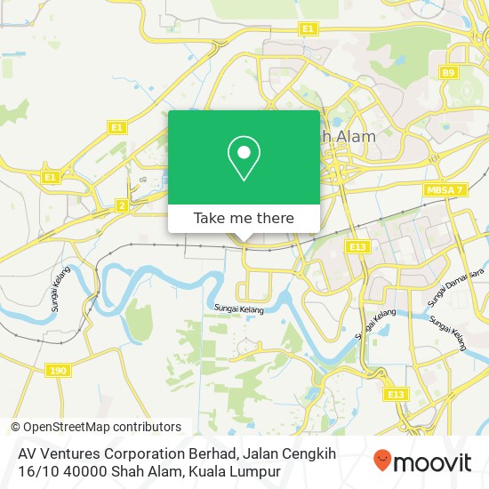 AV Ventures Corporation Berhad, Jalan Cengkih 16 / 10 40000 Shah Alam map