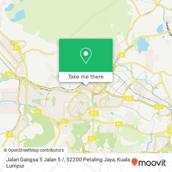 Peta Jalan Gangsa 5 Jalan 5 /, 52200 Petaling Jaya