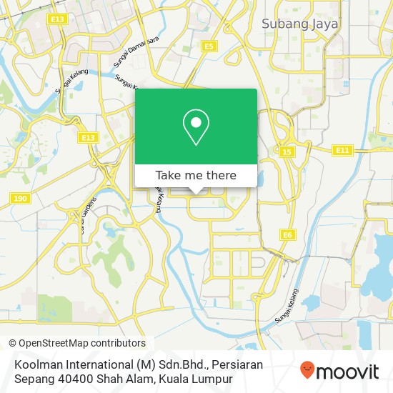 Koolman International (M) Sdn.Bhd., Persiaran Sepang 40400 Shah Alam map