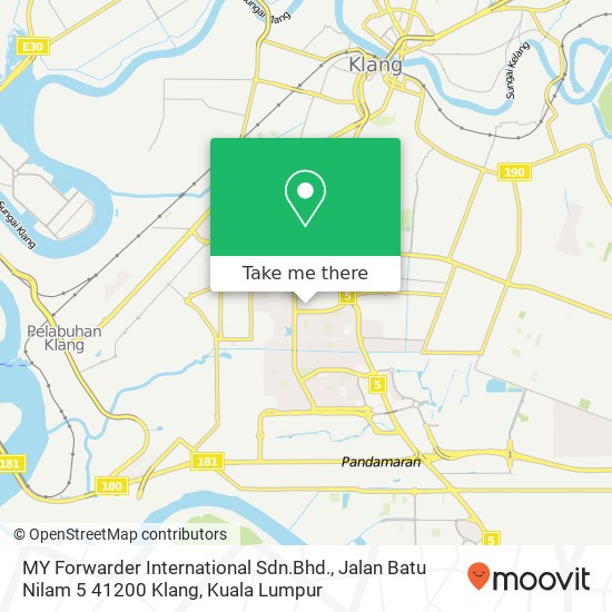 MY Forwarder International Sdn.Bhd., Jalan Batu Nilam 5 41200 Klang map