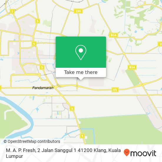 M. A. P. Fresh, 2 Jalan Sanggul 1 41200 Klang map