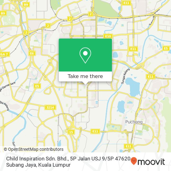 Child Inspiration Sdn. Bhd., 5P Jalan USJ 9 / 5P 47620 Subang Jaya map