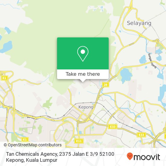 Peta Tan Chemicals Agency, 2375 Jalan E 3 / 9 52100 Kepong