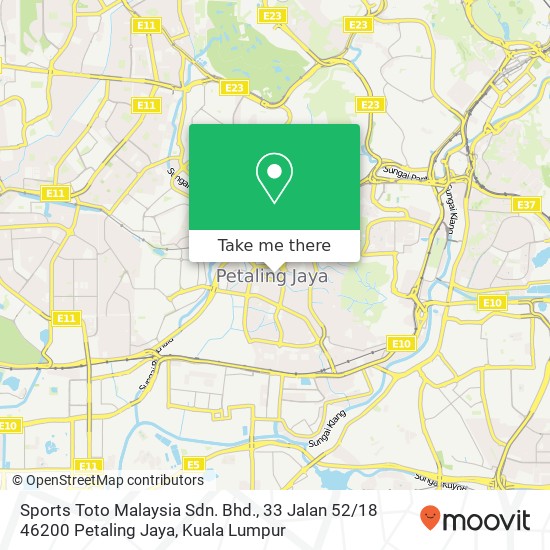 Peta Sports Toto Malaysia Sdn. Bhd., 33 Jalan 52 / 18 46200 Petaling Jaya