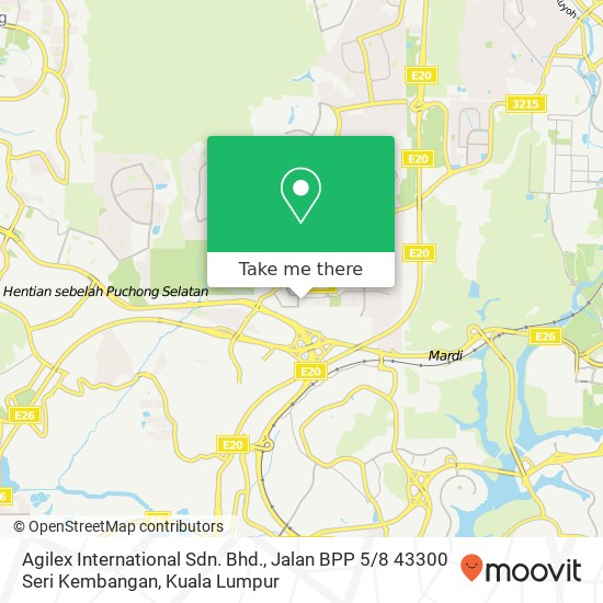 Agilex International Sdn. Bhd., Jalan BPP 5 / 8 43300 Seri Kembangan map