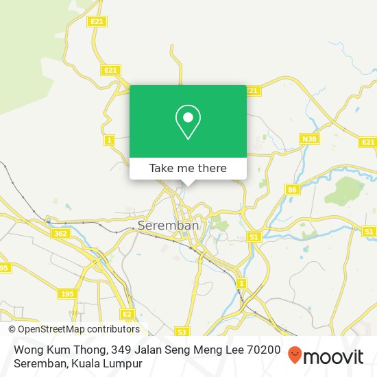 Wong Kum Thong, 349 Jalan Seng Meng Lee 70200 Seremban map